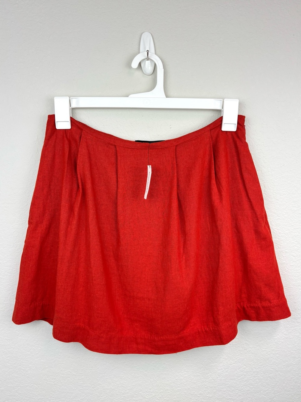 Banana Republic Orange Linen Blend Pleated A-Line Mini Skort 8 Preppy Resort